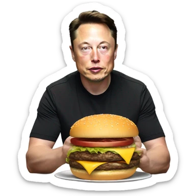 elon musk eat burge sticker