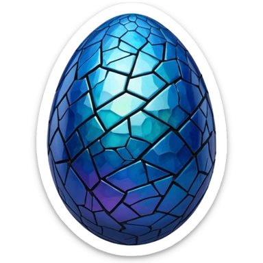 cracked cracked cracked blue dragon egg 3  sticker