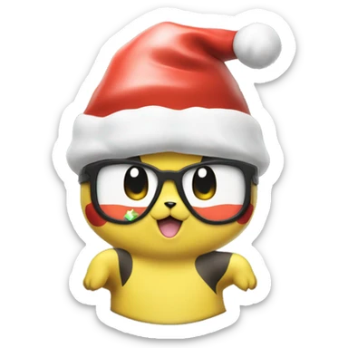 santaclaus pikachu coin sticker