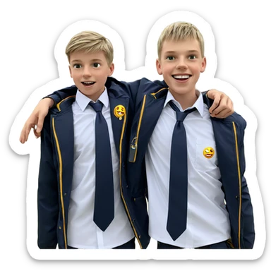 boys in school uniforms outdoors sticker