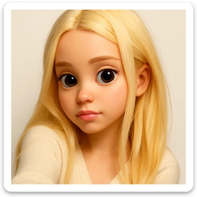 Create a realistic 3D emoji based on the reference image with relatively large eyes, preserving details and avoiding unnecessary skin defects. The style should resemble a detailed 3D emoji look as closely as possible. sticker