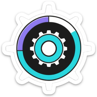 Airtable logo with a cog in the top right corner, for spreadsheet settings sticker