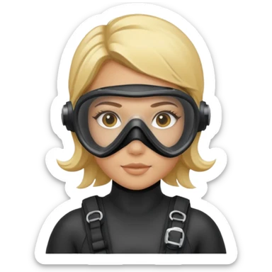 scuba diving girl blonde  sticker