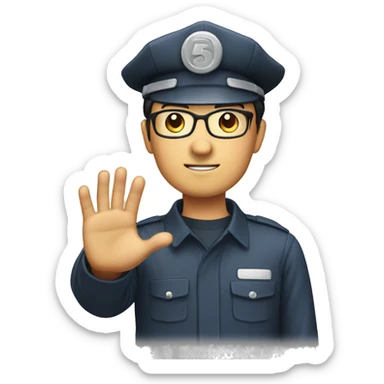create safety officer shwong hand with 5 fingers  sticker