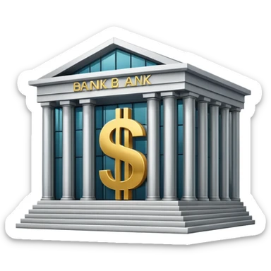 bank building with dollar sign sticker
