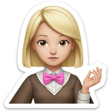 In A Clash Of Clans Aesthetic blonde hair woman with pink bowtie sticker