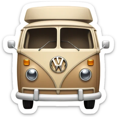 Tan aesthetic Volkswagen van facing me  sticker