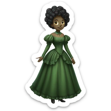 green woman galora in Victorian dress elegant, full body sticker