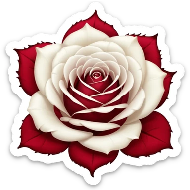 white rose stained in blood sticker