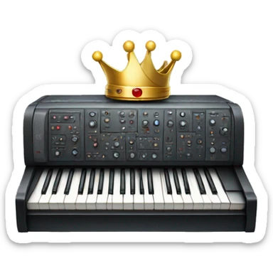 a synth with a crown on the corner sticker