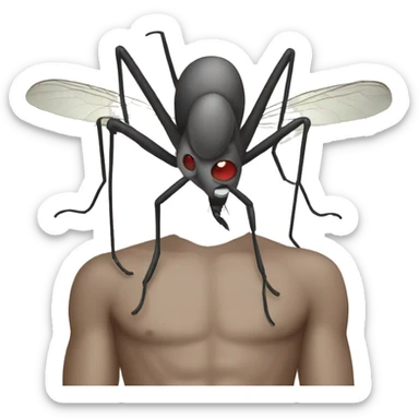 A mosquito sits on a man  sticker