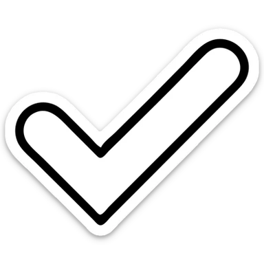 white heavy check mark, modern icon style, clean lines, simple, easily recognizable, suitable for digital interfaces sticker