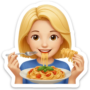 the woman who eats pasta sticker