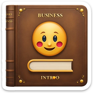 a book with a title " business intro " sticker