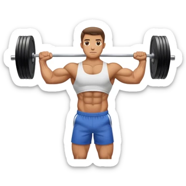 bicep side view holding a barbell biceps palms-facing-away from camera sticker