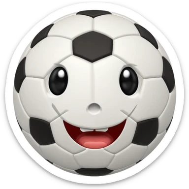 BALON DE FUTBOL CON CARAS ASOMBRO sticker