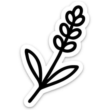 lavender sprig icon, clean and modern look, minimalistic sticker