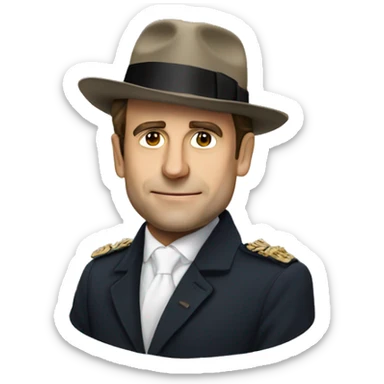 Macron avec un chapeau  sticker