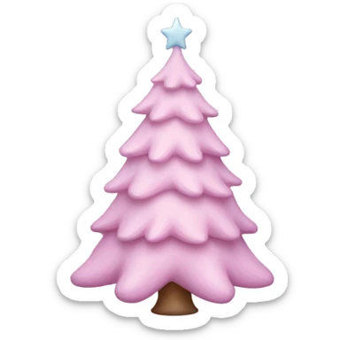 pastel pink christmas tree sticker