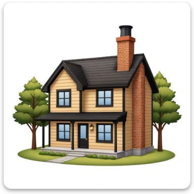 great cozy shared house. outside look, house sticker