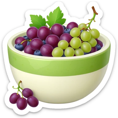 yoghurt bowl with grapes and blueberries sticker