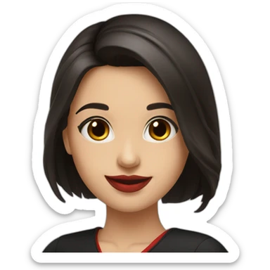 young-bashkir-woman-with-dark-brown-eyes,-dark-long-hair,-red-lips,-big-smile,-black-dress sticker