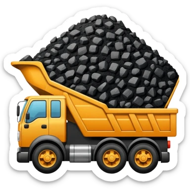 truck with coal ore sticker