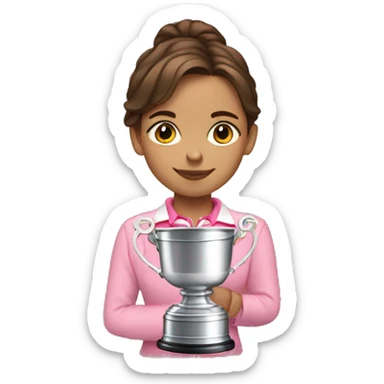 Preppy girl with brown hair and pink Stanley cup sticker