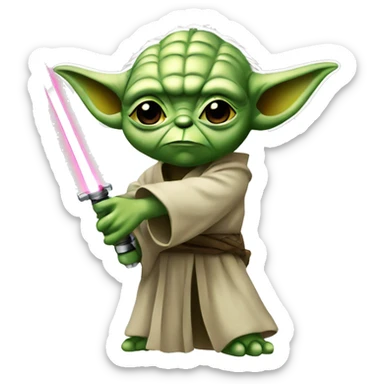 Yoda avec un sabre laser sticker