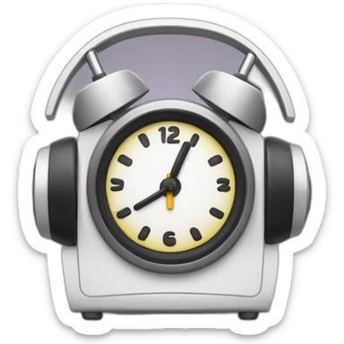 Alarm clock in headphones sticker
