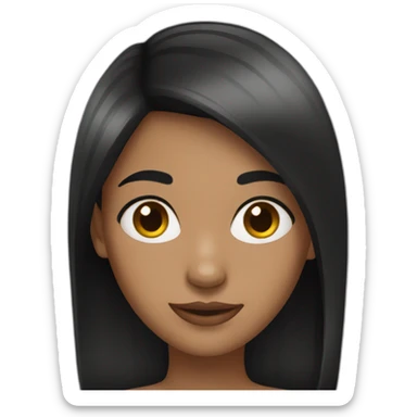 Female black hair sticker