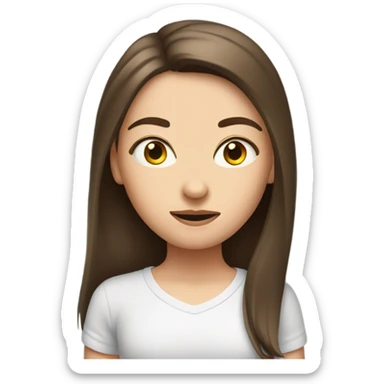 wide awake white brunette girl  sticker