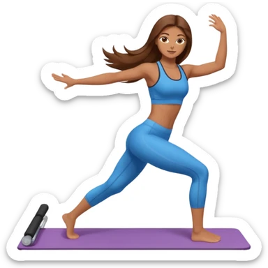 Pilates girl tan skin and brown long hair  sticker