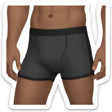 Boxershorts with black panels covering inner thighs  sticker