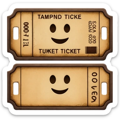 ticket without text dark brown colored sticker