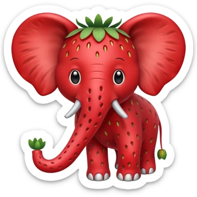 strawberry elephant sticker