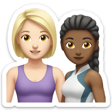 White girl and Asian girl at the gym  sticker