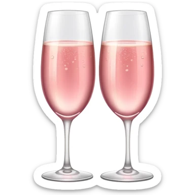 champagne glasses with pink champagne giving cheers sticker