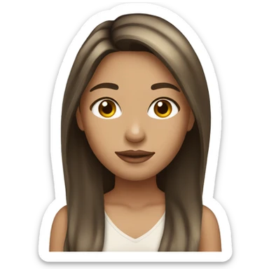 Brunette girl with blonde highlights  sticker