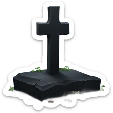 a black grave with the letters RIP sticker