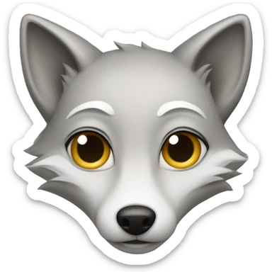The face of the species of a silver fox sticker