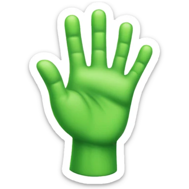 Green hand sticker