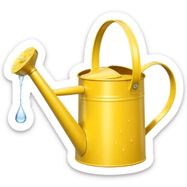 Yellow garden watering can sticker