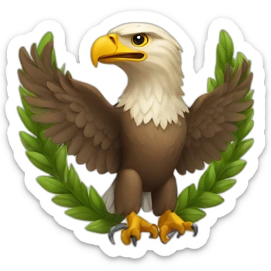 eagle with a laurel wreath underneath sticker
