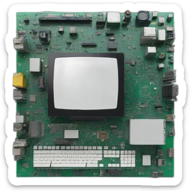 computer hardware with bits around sticker