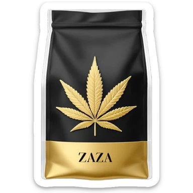 Black and Gold Reusable cannabis bags with the name Top Shelf Zaza on the label  sticker
