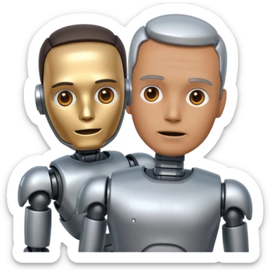 Robot killing a man sticker