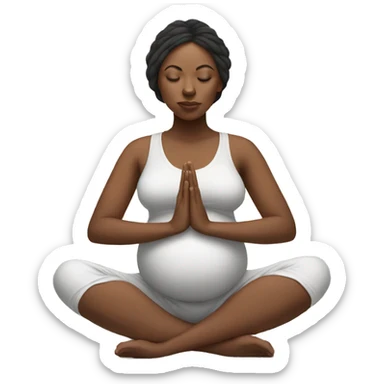 Pregnant black women meditating  sticker