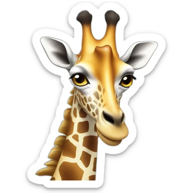 girafe looking on smartphone sticker