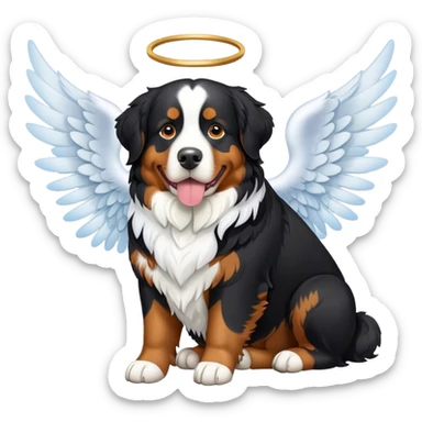 Bernese mountain dog with angel wings sticker